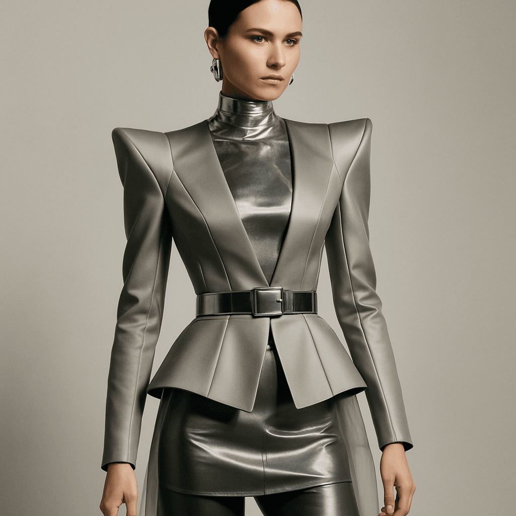 Moda Futurista de Lujo: Siluetas, Materiales y Tendencias 2026 — Materiales y acabados protagonistas en moda futurista de lujo 2026