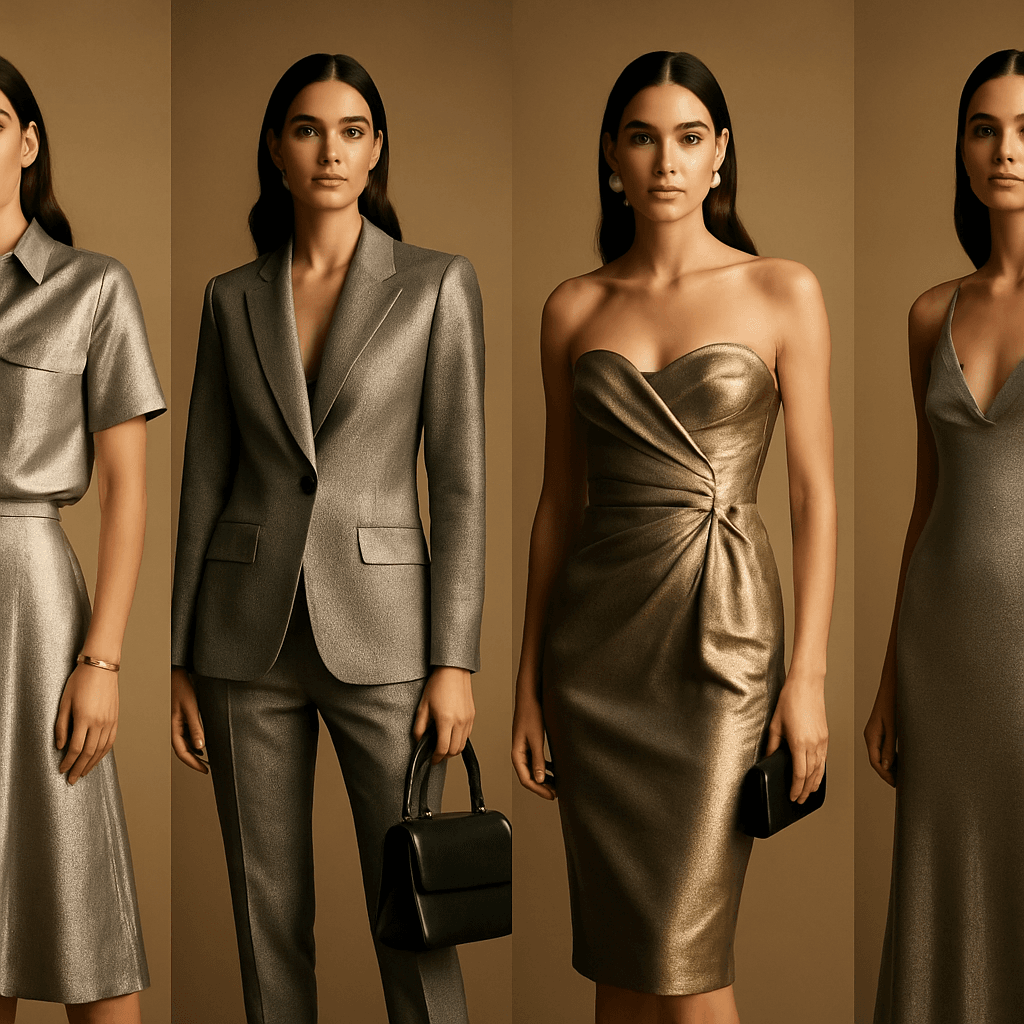 Cómo combinar metalizados en Cultura del Lujo — Looks metalizados por ocasión (día, oficina, cóctel, gala)