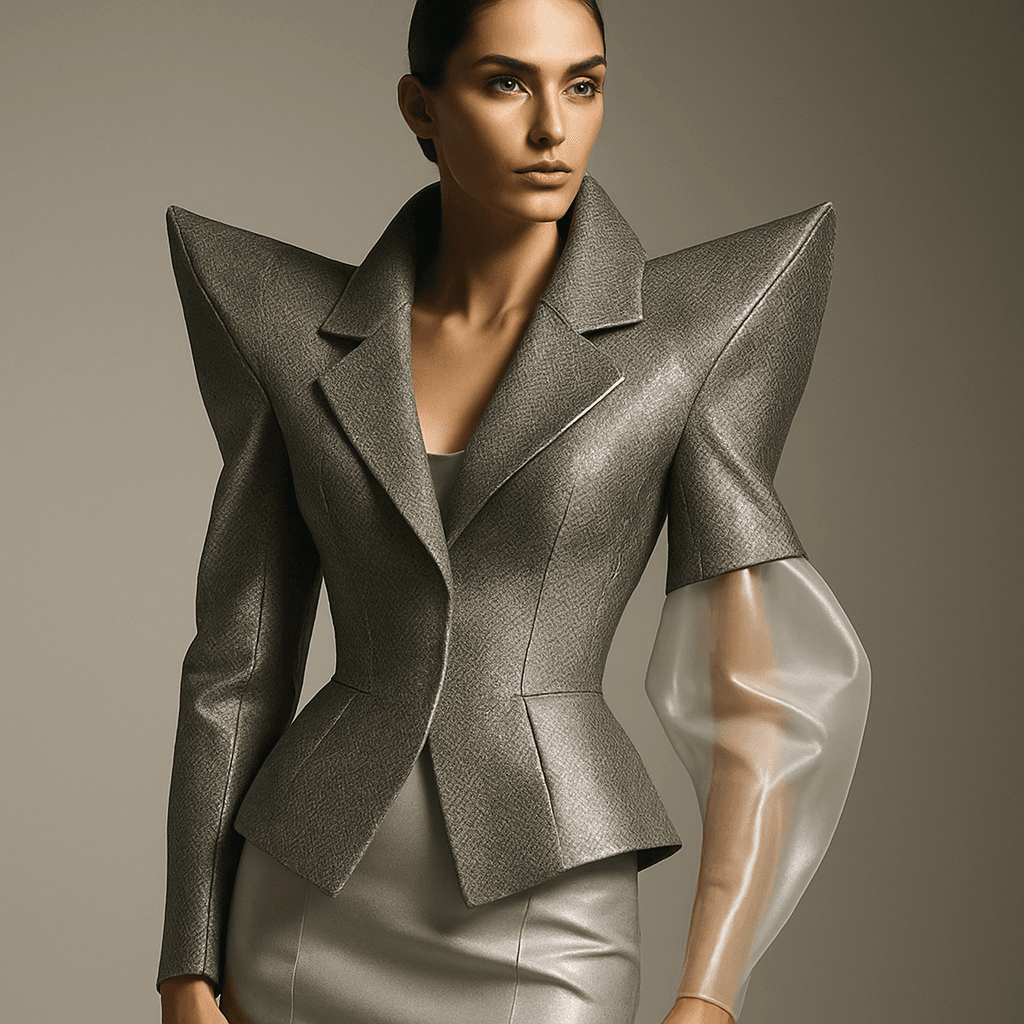 Moda Futurista de Lujo: Siluetas Arquitectónicas y Materiales Inteligentes