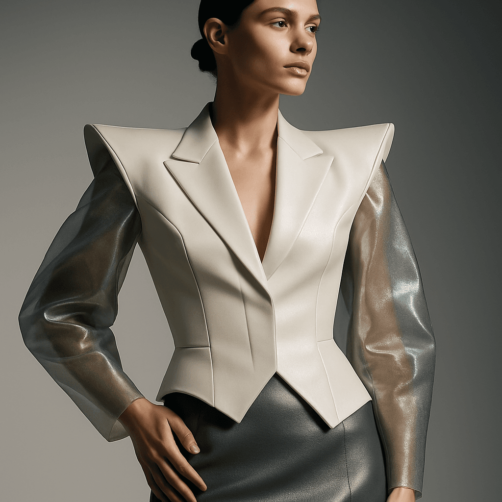 Moda Futurista de Lujo: Siluetas Escultóricas y Materiales Inteligentes 2026 — Color, brillo y textura: el futurismo elegante (sin exceso)